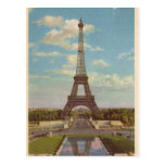 Vintage Eiffel Tower Post Card