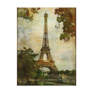 Vintage Eiffel Tower postcard