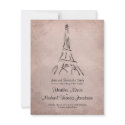 Vintage Eiffel Tower Sepia Wedding Invitation invitation