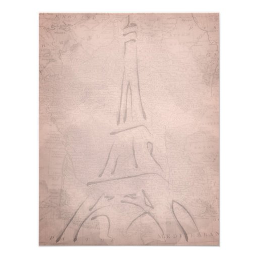 Vintage Eiffel Tower Sepia Wedding Invitation