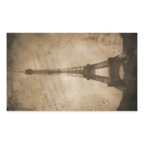 vintage eiffel tower rectangle sticker