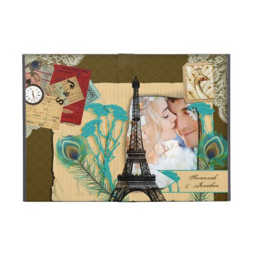 Vintage Eiffel Tower Vintage Peacock iPad Mini Cases For iPad Mini