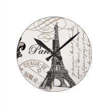 Vintage Eiffel Tower...wall clock