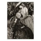 Vintage Elderly Mother and Daughter card