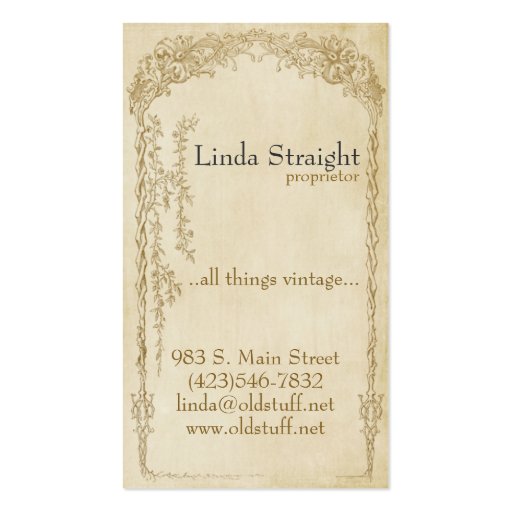 Vintage Elegance 2 Business Card (front side)