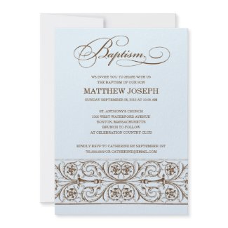 VINTAGE ELEGANCE | BAPTISM INVITATION invitation