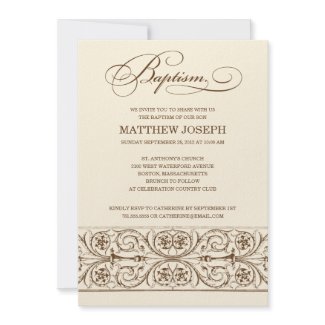 VINTAGE ELEGANCE | BAPTISM INVITATION invitation