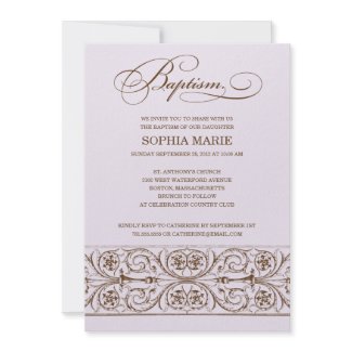 VINTAGE ELEGANCE | BAPTISM INVITATION invitation