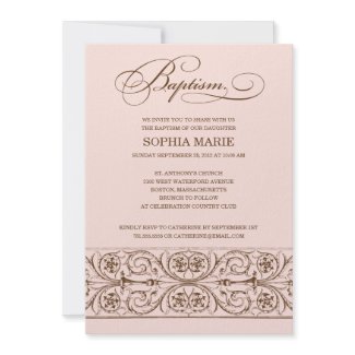 VINTAGE ELEGANCE | BAPTISM INVITATION invitation