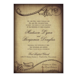 Vintage Elegance Rustic Wedding Invitations