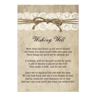 Vintage Elegance Twine on Lace Wishing Well Card