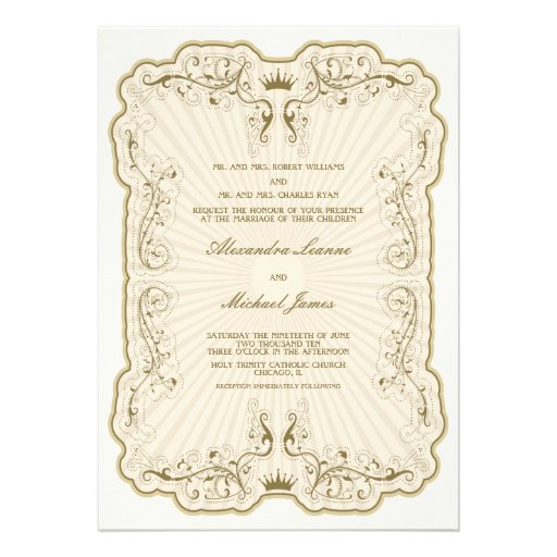 Vintage Elegance Wedding Invitations {Gold}