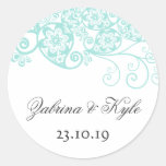 Vintage Elegant Boho Floral Paisley W - Customized Round Stickers