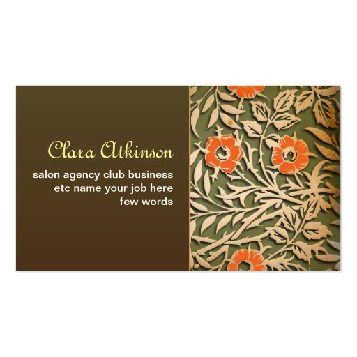 vintage elegant brown business card template (front side)