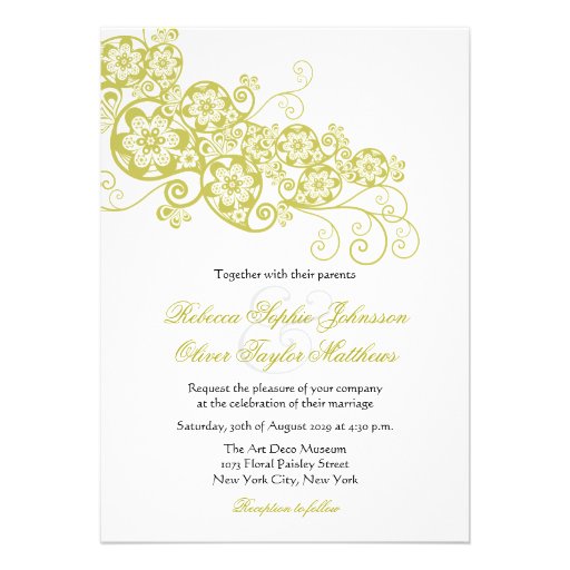 Vintage Elegant Floral Paisley Boho Wedding Invite