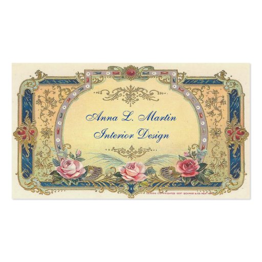 Vintage Elegant French Country Business Card (front side)