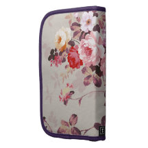 Vintage Elegant Pink Red Purple Roses Pattern Planners