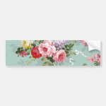Vintage Elegant Pink Red Roses Pattern Bumper Stickers Vintage Elegant Pink Red Roses Pattern Bumper Stickers