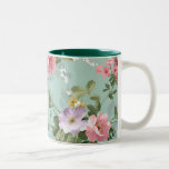Vintage Elegant Pink Red Roses Pattern Coffee Mugs