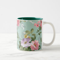 Vintage Elegant Pink Red Roses Pattern Coffee Mugs