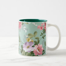 Vintage Elegant Pink Red Roses Pattern Coffee Mugs
