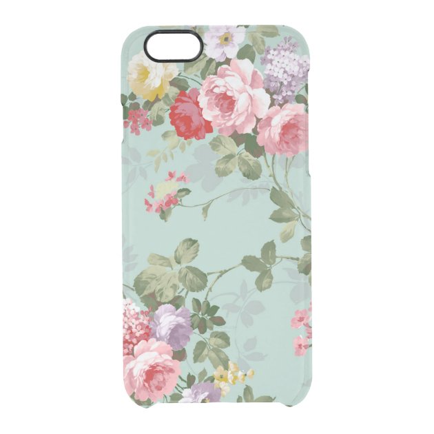 Vintage Elegant Pink Red Roses Pattern Uncommon Clearlyâ„¢ Deflector iPhone 6 Case