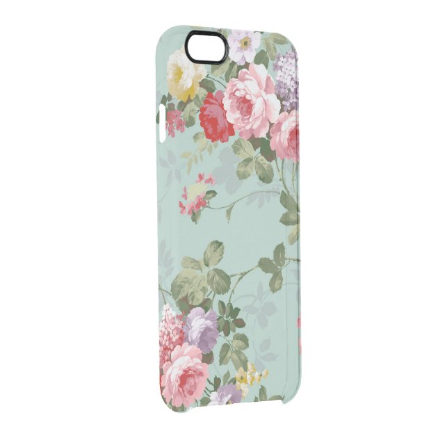Vintage Elegant Pink Red Roses Pattern Uncommon Clearlyâ„¢ Deflector iPhone 6 Case-2