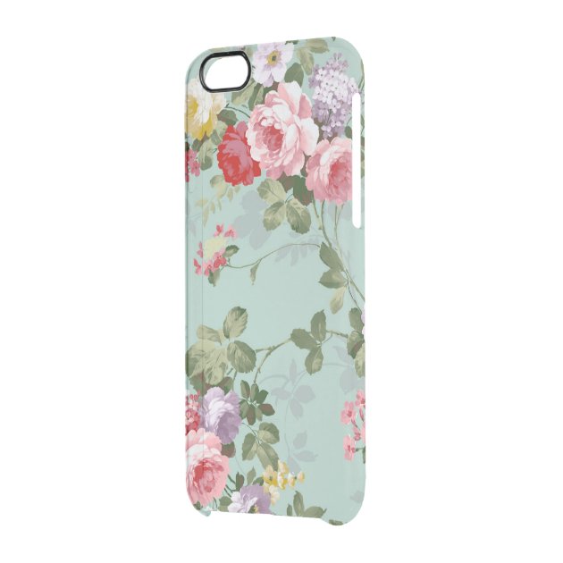 Vintage Elegant Pink Red Roses Pattern Uncommon Clearlyâ„¢ Deflector iPhone 6 Case