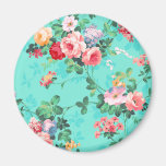 Vintage Elegant Pink Red Yellow Roses Pattern Refrigerator Magnets