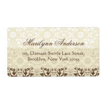 Vintage Elegant Stylish Chic Damask Lace Floral Shipping Label
