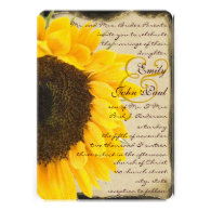 Vintage Elegant Sunflower Wedding Invitation