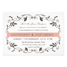 Vintage Elegant Victorian Flourish White Wedding Custom Announcement