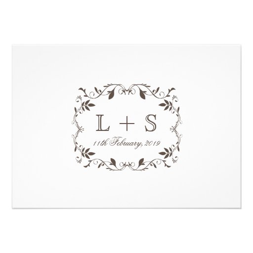 Vintage Elegant Victorian Flourish White Wedding Custom Announcement