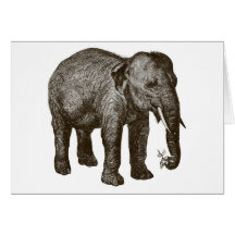 Vintage Elephant Greeting Card