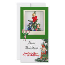 Vintage Elf Green Photo Cards