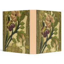Vintage Embroidered Leaves and Flowers Binder