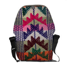 Vintage Embroidered Pattern Courier Bag