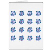 Vintage Embroidery Style Flowers Greeting Card