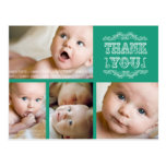 VINTAGE Emerald Photo Baby Thank You Post Card postcards