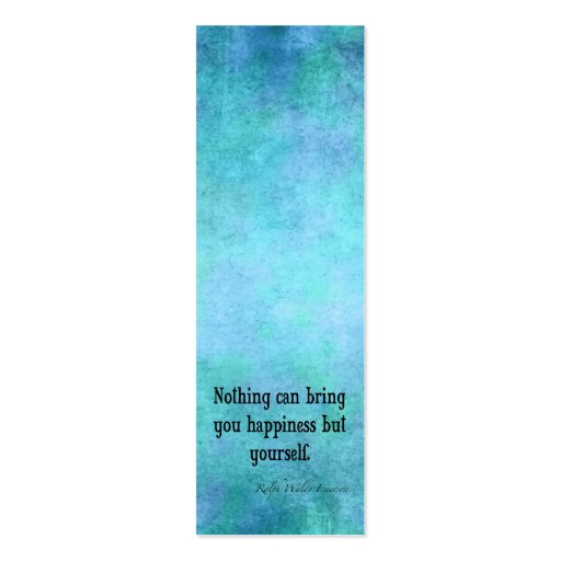 Vintage Emerson Happiness Inspirational Quote Blue Business Card