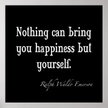 Vintage Emerson Happiness Inspirational Quote Print