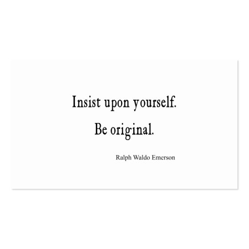 Vintage Emerson Inspirational Be Original Quote Business Card Templates (front side)