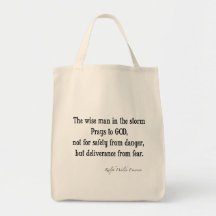 Vintage Emerson Inspirational Courage Quote Tote Bags