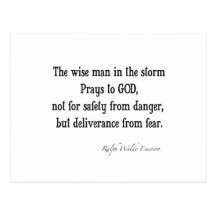 Vintage Emerson Inspirational Courage Quote Postcards