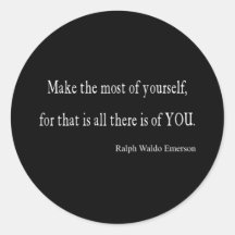 Vintage Emerson Inspirational Quote - Customizable Round Stickers