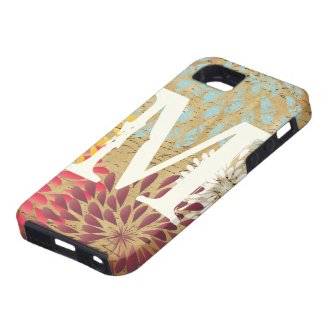 Vintage Emphera Modern Flower Monogram iPhone 5 iPhone 5 Cover