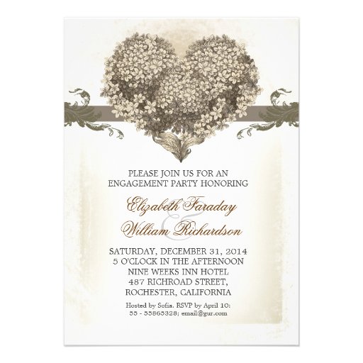vintage engagement party invitations 5" x 7" invitation card Zazzle