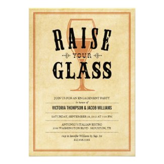Vintage Engagement Party Toast Invitations