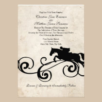 Vintage English Equestrian Wedding Invitations invitations