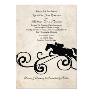 Vintage English Equestrian Wedding Invitations